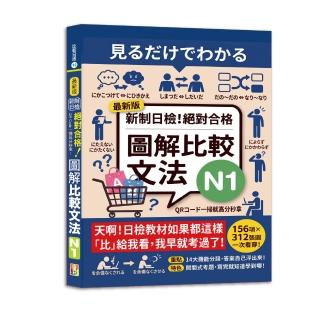 QR Code一掃高分秒拿！最新版 新制日檢！絕對合格 圖解比較文法N1