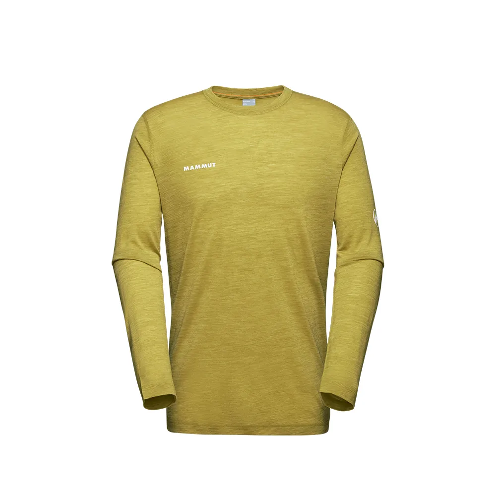 【Mammut 長毛象官方直營】Tree Wool FL Longsleeve AF 羊毛混紡快乾抗臭長袖T恤 光暈黃 男款 #1016-01720