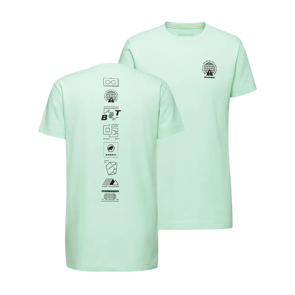 【Mammut 長毛象官方直營】Massone T-Shirt AF Men Emblems 有機棉機能短袖T恤 男款 薄荷綠 #1017-06120