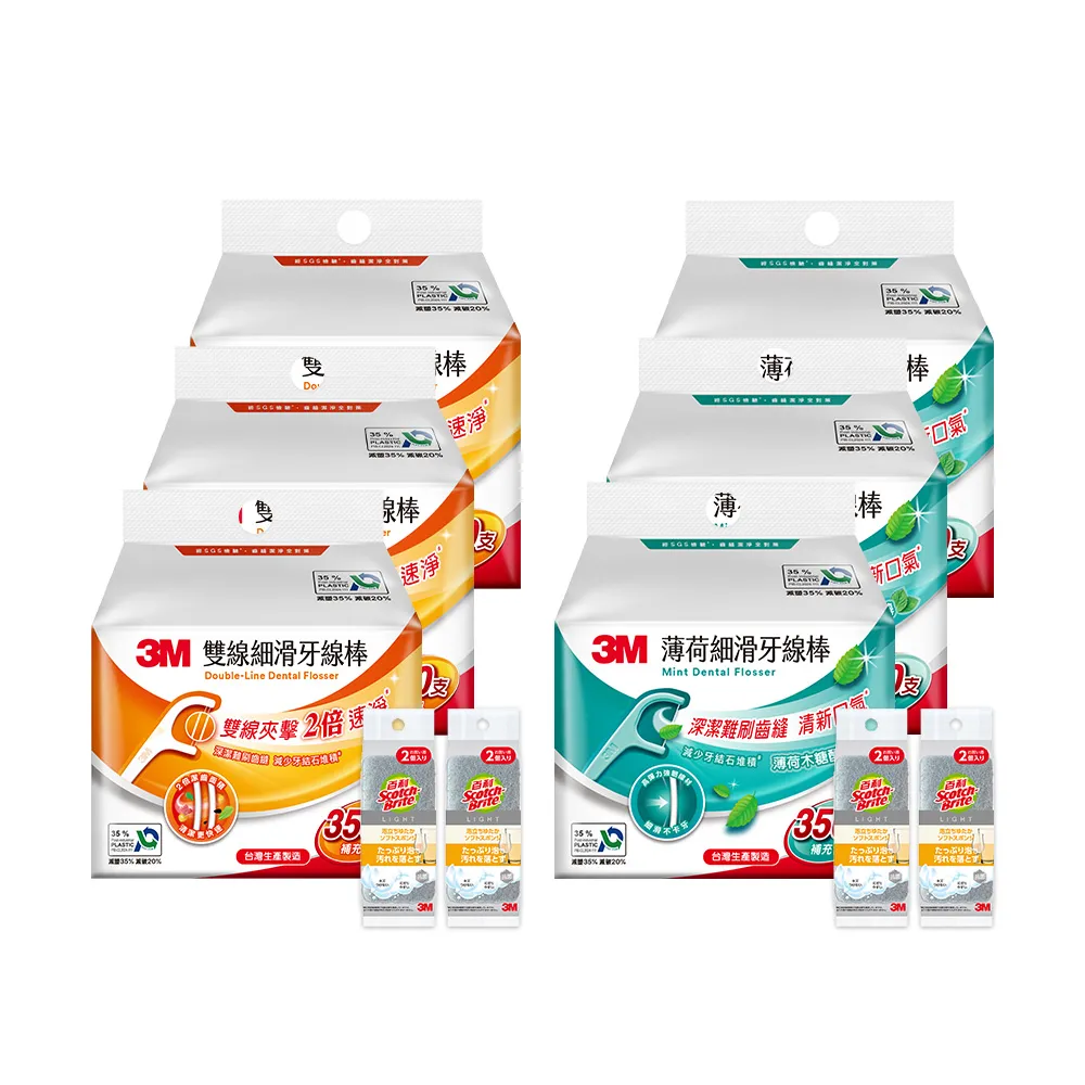 【3M】細滑牙線棒1050支_ECO包裝(雙線1050支 或 薄荷單線1050支 擇一)