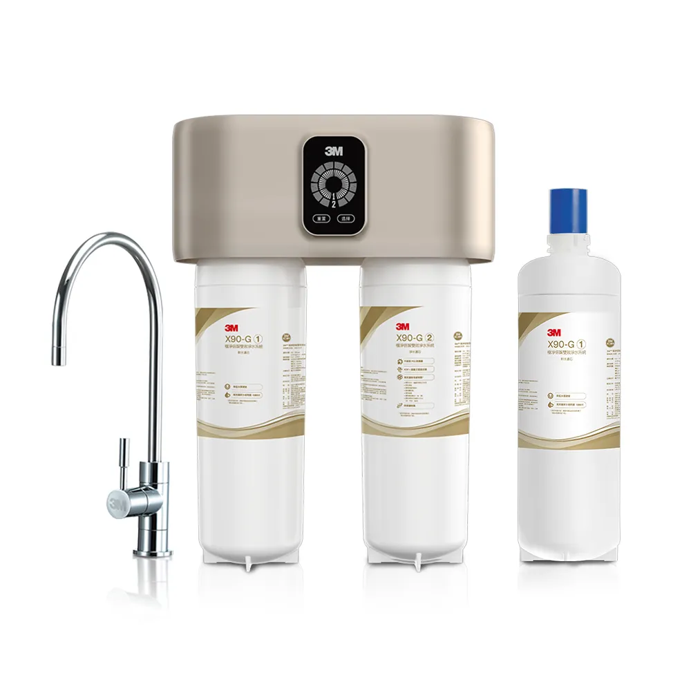 【3M】3M X90-G 櫥下型極淨倍智雙效淨水器(強效除垢/0.2微米精細孔徑/DWS6000-ST升級款/安裝)
