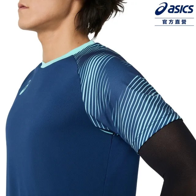 【asics 亞瑟士】排球短袖上衣 男女中性款 日本版 排球上衣 2053A281-400