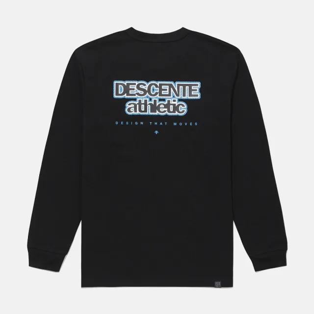 【DESCENTE】長袖上衣 男 女 快排 MOVEMENT GRAPHIC LOOSE FIT LONG SLEEVE TEE 黑 SR323UTL75-BLK0