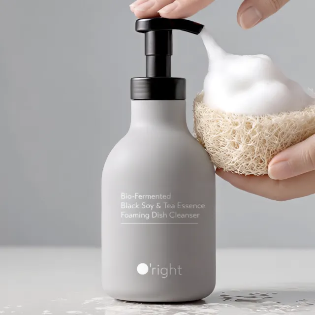 【O’right 歐萊德】Bio 黑豆茶萃洗淨濃縮慕絲650ml(洗碗精 奶瓶清潔 蔬果清洗 濃縮泡沫 植物來源配方)
