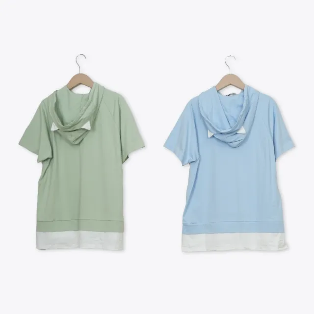 【Dailo】黑貓店長賓果連線上衣 綠 藍