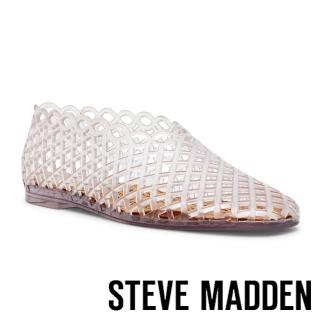 【steve madden】幾何鏤空網狀透膚平底鞋GROVE(透明)