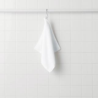 【MUJI 無印良品】棉圈絨雙線織手巾/可吊掛(柔白/灰色/綠色/粉米/墨黑) 成品尺寸:W34×L35 cm