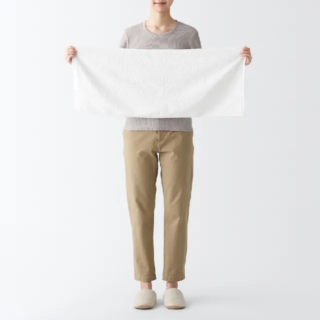 【MUJI 無印良品】棉圈絨雙線織面用巾/可吊掛(柔白/灰色/綠色/粉米/墨黑)成品尺寸:W34×L85 cm