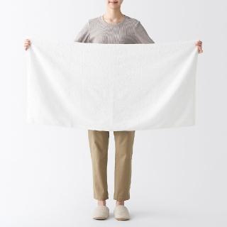 【MUJI 無印良品】棉圈絨雙線織小浴巾/可吊掛(柔白/灰色/綠色/粉米/墨黑)成品尺寸:W60×L120 cm