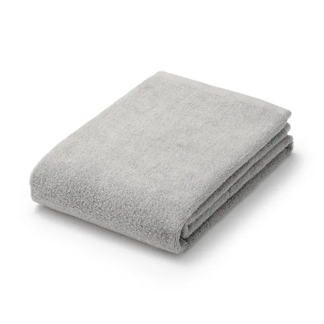 【MUJI 無印良品】棉圈絨雙線織小浴巾/可吊掛(柔白/灰色/綠色/粉米/墨黑)成品尺寸:W60×L120 cm