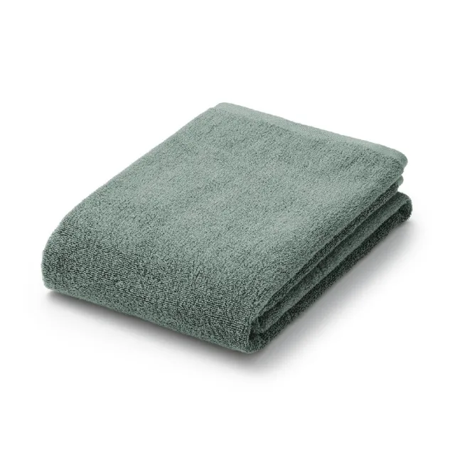 【MUJI 無印良品】棉圈絨雙線織小浴巾/可吊掛(柔白/灰色/綠色/粉米/墨黑)成品尺寸:W60×L120 cm