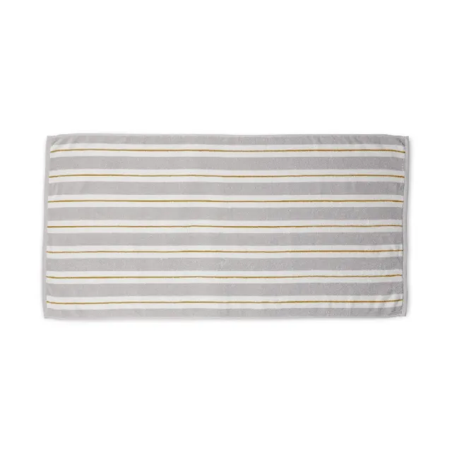 【MUJI 無印良品】棉圈絨雙線織直紋小浴巾(灰直紋/墨灰直紋/米直紋)成品尺寸:W60×L120 cm