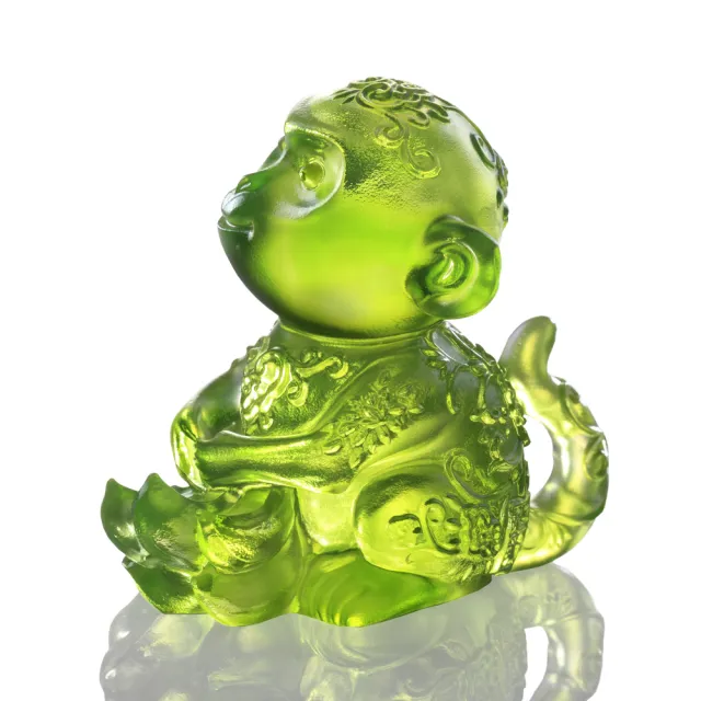【琉璃工房】永遠好心情 香蕉如意開心猴 彌月生日退休轉調感謝贈禮 (送禮/琉璃/禮物/贈禮/水晶)