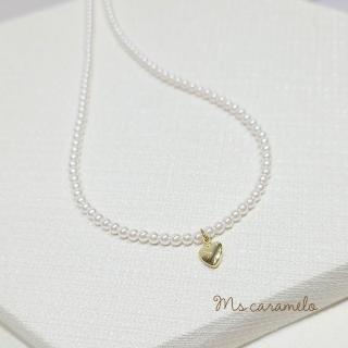 【Ms caramelo 焦糖小姐】珍珠項鍊 愛心項鍊