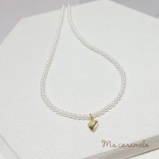 【Ms caramelo 焦糖小姐】珍珠項鍊 愛心項鍊