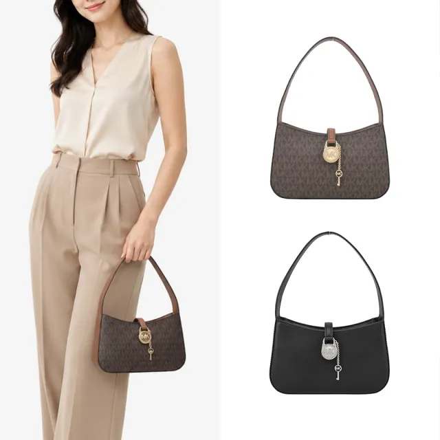 【Michael Kors】LYRA PVC 滿版鎖頭手提肩背包(多色選)