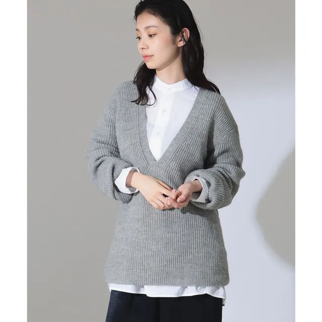 【BEAMS】官方旗艦館 Demi-Luxe BEAMS / 女裝 羊毛 V領 上衣