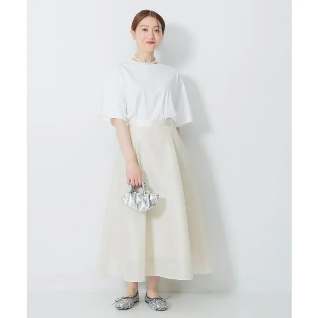 【BEAMS】官方旗艦館 Demi-Luxe BEAMS / 女裝 蟬翼紗 打褶 傘狀 長裙