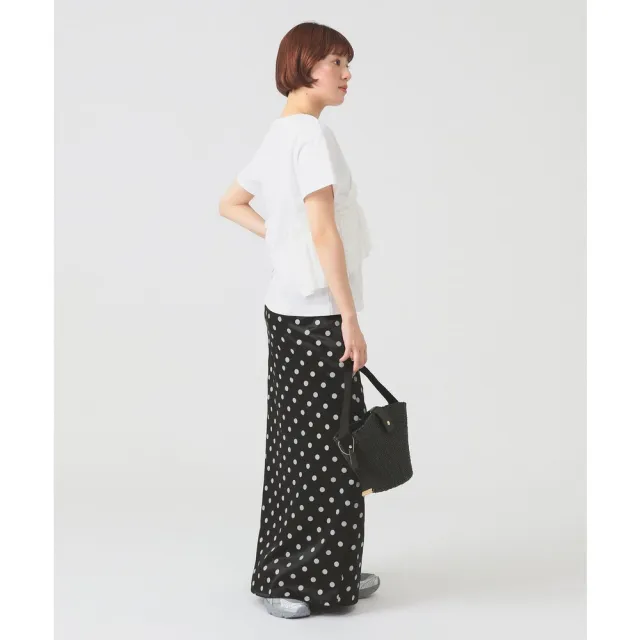 【BEAMS】官方旗艦館 Ray BEAMS / 女裝 不對稱 抓皺 荷葉邊 T恤