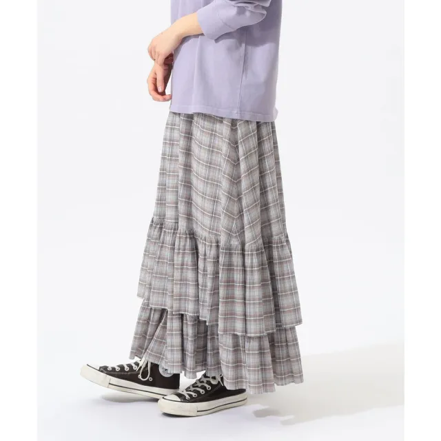 【BEAMS】官方旗艦館 BEAMS BOY / 女裝 格紋 層次 長裙
