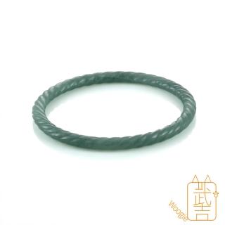 【Woogie武吉珠寶】精品天然A貨翡翠螺旋雕刻手鐲(5-6mm)