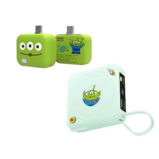 【YOMIX 優迷】(三眼怪限定)斷電器組★迪士尼玩具總動員四合一安芯超迷你20W快充5000mAh半固態磁吸行動電源