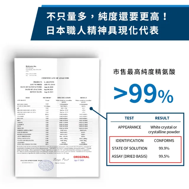 【JIU WU DAN 九五之丹】世界品質連四金高純度左旋精胺酸 6入組共180粒(超高劑量左旋精氨酸)