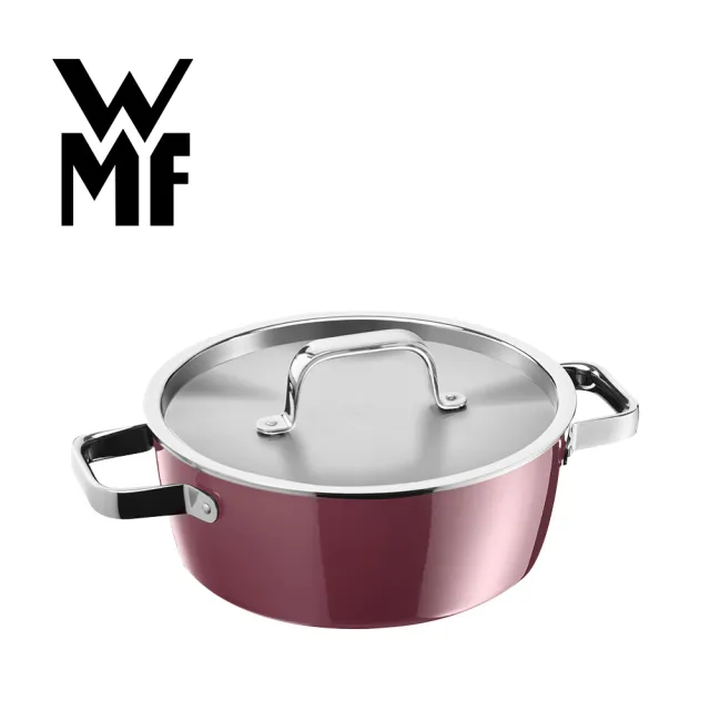 【WMF】德國製 Fusiontec Aromatic 低身湯鍋 22cm 3.1L(玫瑰金色/陶晶鍋) IH爐/電磁爐/瓦斯爐適用