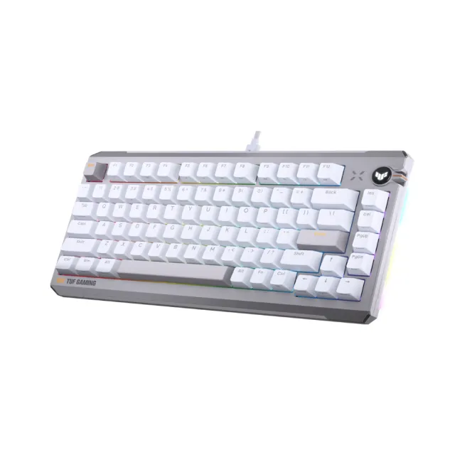 【ASUS 華碩】TUF Gaming K4 Magnetic 磁軸有線電競鍵盤 - 白色 (磁性軸)