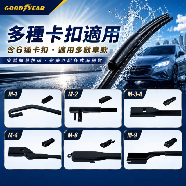 【GOODYEAR 固特異】極淨矽膠撥水軟骨雨刷 14-26吋 軟骨雨刷｜靜音雨刷｜矽膠雨刷