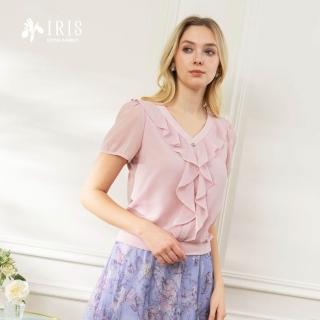 【IRIS 艾莉詩】淨雅雪紡小荷葉上衣-2色(62910)