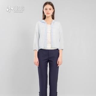 【IRIS 艾莉詩】都會修身邊飾長褲-夜藍色(62310)