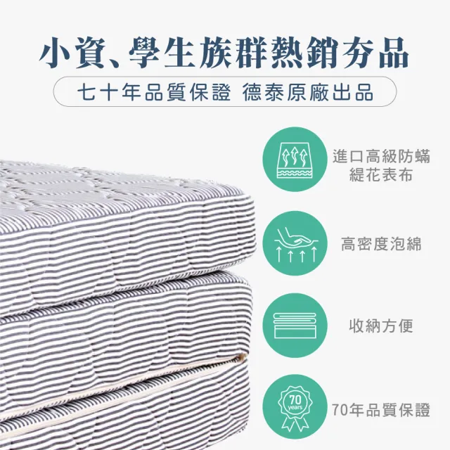 【德泰法蘭西床】索歐系列 10cm折疊薄墊-雙人5尺