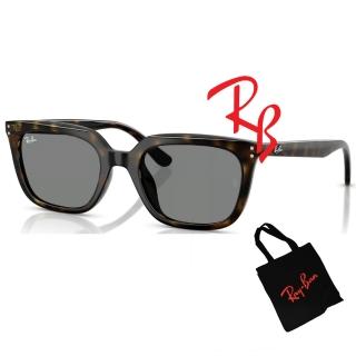 【RayBan 雷朋】亞洲版 時尚方框太陽眼鏡 RB4439D 710/87 深玳瑁色框深灰鏡片 公司貨(搭贈RAY BAN托特包)