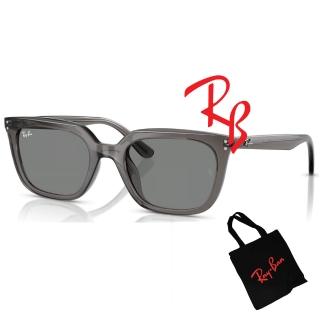 【RayBan 雷朋】亞洲版 時尚方框太陽眼鏡 RB4439D 667587 透灰框抗UV灰色鏡片 公司貨(搭贈RAY BAN托特包)