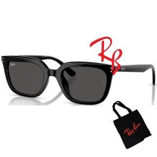 【RayBan 雷朋】亞洲版 時尚方框太陽眼鏡 RB4439D 901/87 黑框抗UV深灰鏡片 公司貨(搭贈RAY BAN托特包)