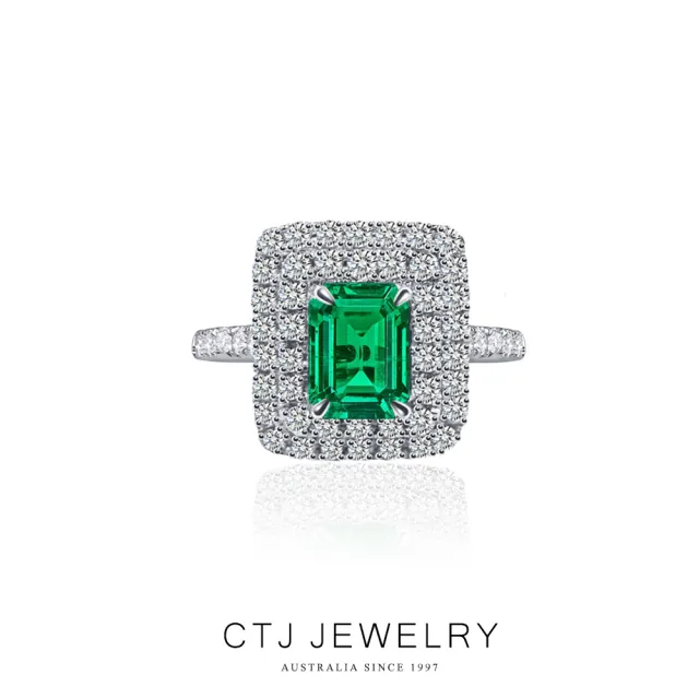【CTJ】秋日購!天然祖母綠 1克拉 天然鑽石 鑽石戒指(天然哥倫比亞祖母綠鑽石戒指)