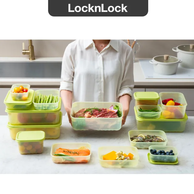 【LocknLock 樂扣樂扣】官方直營 智慧極鮮Fresh Block保鮮盒冰箱收納8件組 (00點開搶/導流品Aug.31)
