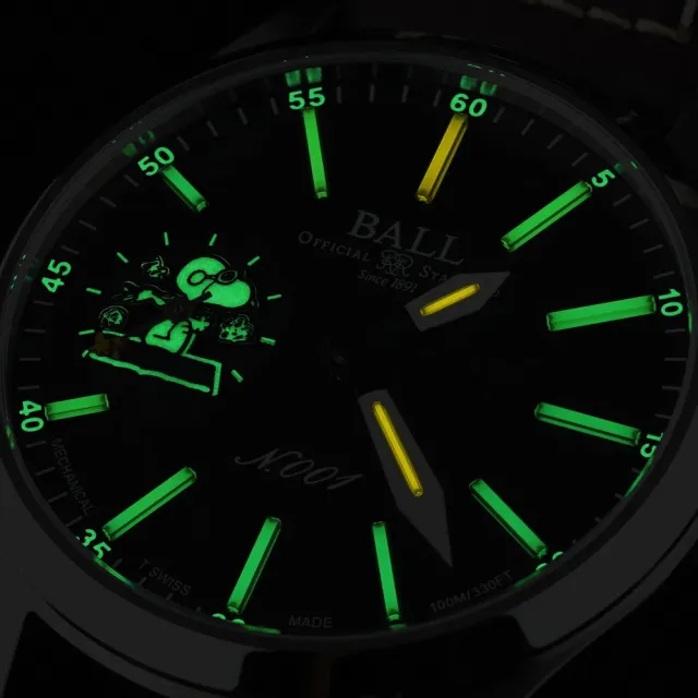 【BALL 波爾】Engineer Master II 史努比聯名飛行王牌 限量 手動上鍊機械錶-46mm(NM2638C-L2J-BK)