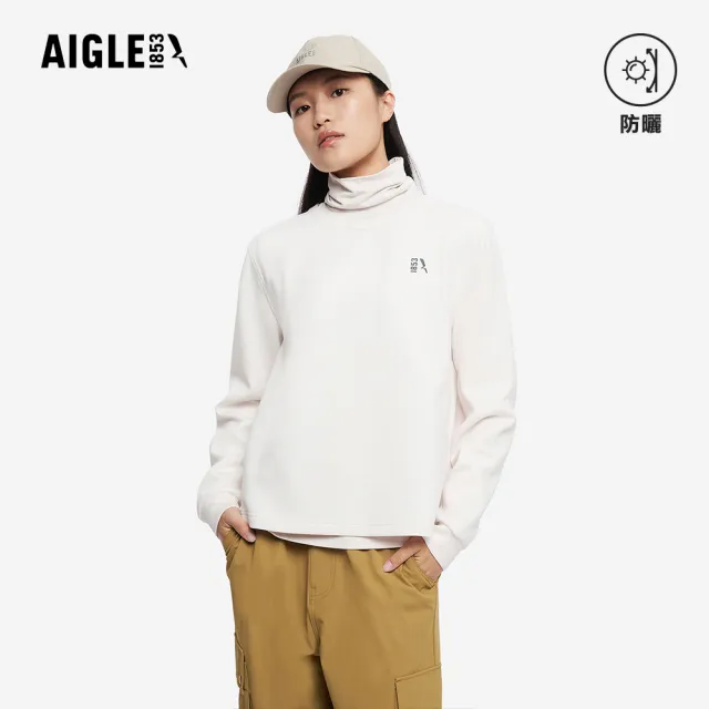 【AIGLE】女 抗UV涼感長袖T恤|AG-5A251A131 米白(女裝 抗UV 防曬 涼感衣 女 T恤 長袖T恤)