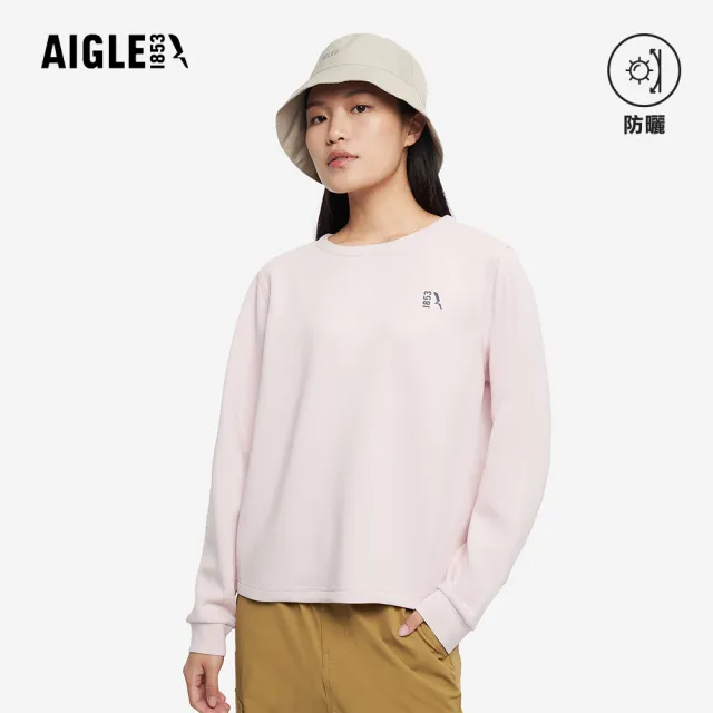 【AIGLE】女 抗UV涼感長袖T恤｜AG-5A251A025 淡粉紅(女裝 抗UV 防曬 涼感衣 女 T恤 長袖T恤)
