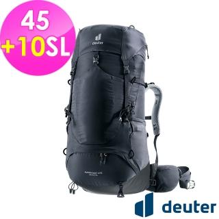 【deuter】AIRCONTACT LITE拔熱式透氣背包45+10SL(3340223黑/長途朝聖/徒步旅行/旅遊/戶外活動)