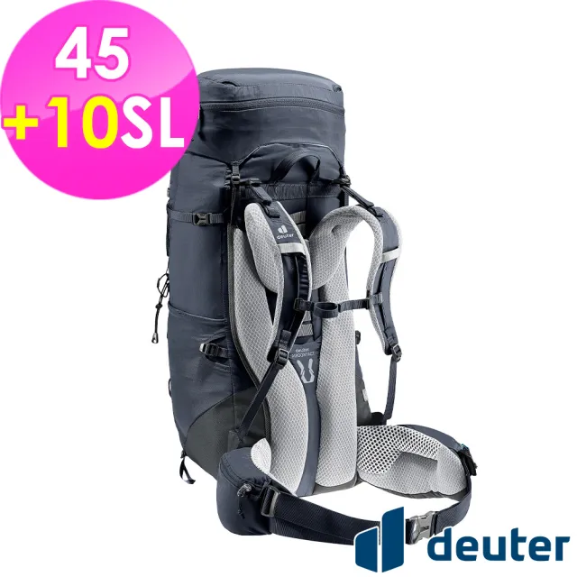 【deuter】AIRCONTACT LITE拔熱式透氣背包45+10SL(3340223黑/長途朝聖/徒步旅行/旅遊/戶外活動)