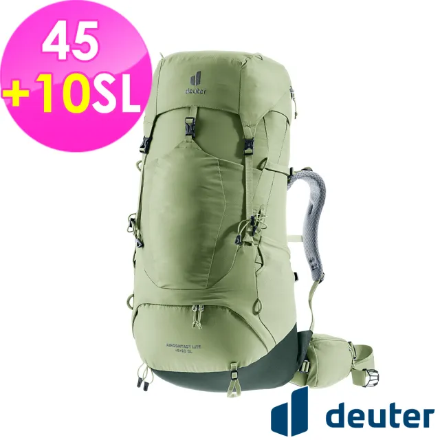 【deuter】AIRCONTACT LITE拔熱式透氣背包45+10SL(3340223綠/長途朝聖/徒步旅行/旅遊/戶外活動)