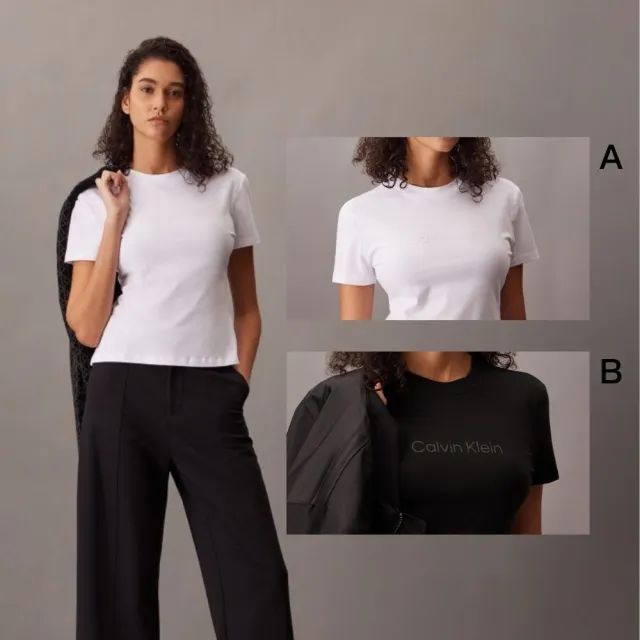 【CALVIN KLEIN】官方旗艦館 男女低調款logo T恤 短T恤 上衣 圓領