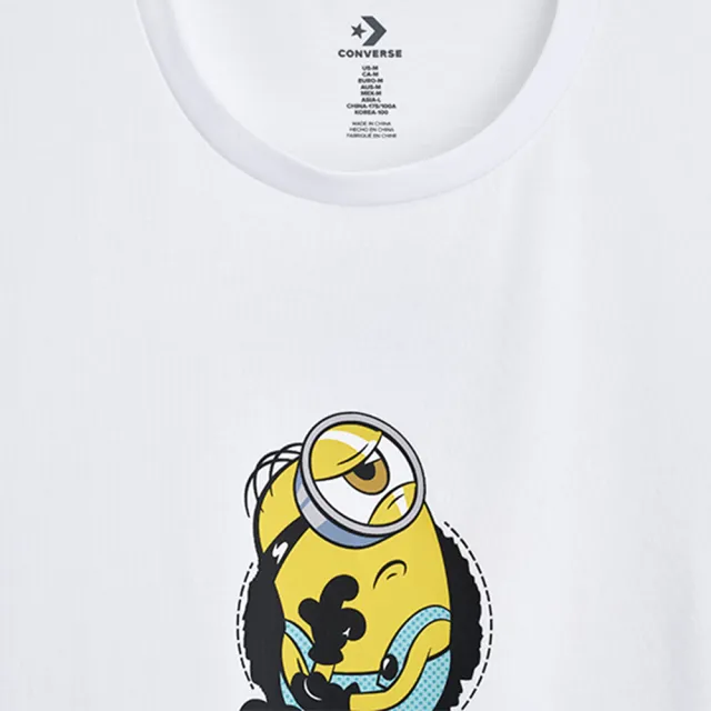 【CONVERSE】Minions Tee 短袖 女款 白色 小小兵 聯名 印花 T恤 CVM6T226-WHT