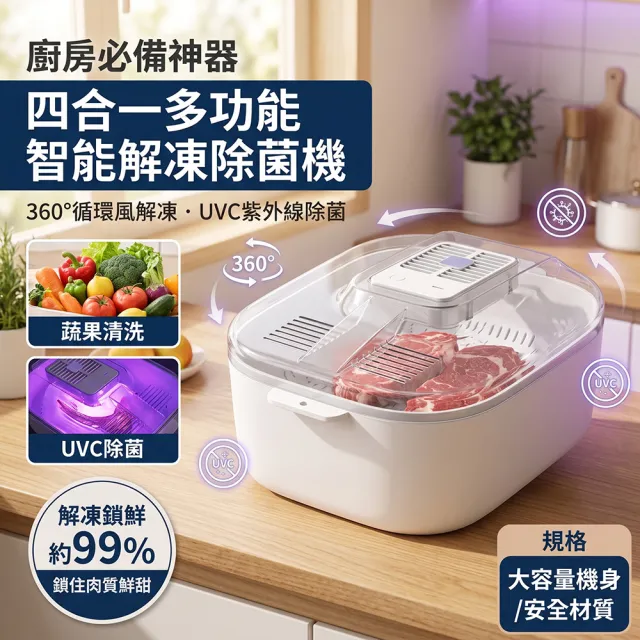 YISO易搜 解凍器 食物解凍機 食材解凍盒 食材化冰機 快速化冰 循環風解凍(四合一/低噪音/分離瀝水)