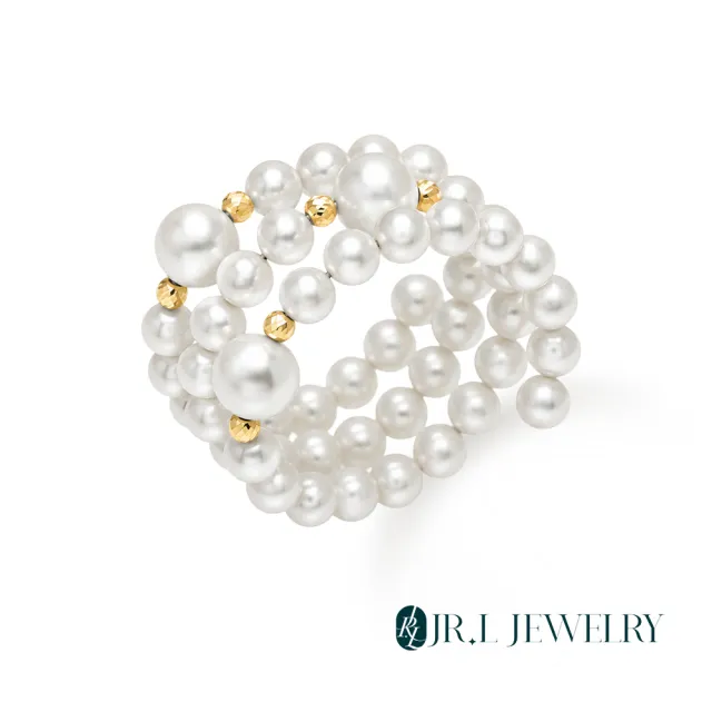 【JR.L JEWELRY】天然珍珠 人魚之淚 可調式18K金珍珠戒指(3-5MM)