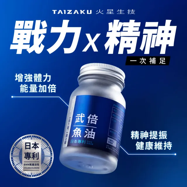 【TAIZAKU 火星生技】武倍魚油 60粒/盒 (瑪卡 精胺酸 鋅 BNN蕉護活性 男性保健 戰力提升)
