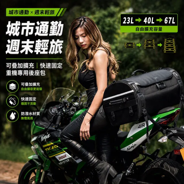 【Niche 樂奇】重機城市旅人可疊加後座包 中款 NMO-2302(機車長途旅行 露營用的置物包 環島旅行箱)